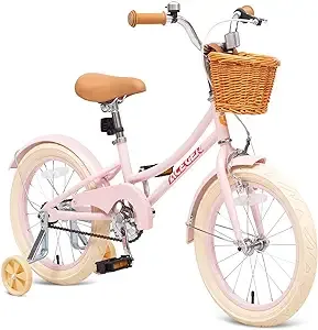 ACEGER Girls Bike with Basket, Kids Bicycle for 3-13 Years, Included Coaster Brake & Caliper Brake, 14 16 18 Inch with Training Wheels, 20 Inch with Kickstand but no Training Wheels