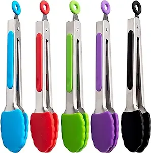 Winning Team Kitchen Tongs Set 7-Inch Mini Small Tongs Heavy Duty Colorful ...