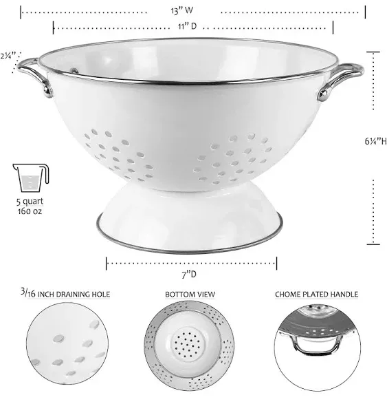 Reston Lloyd 5 qt. Colander White