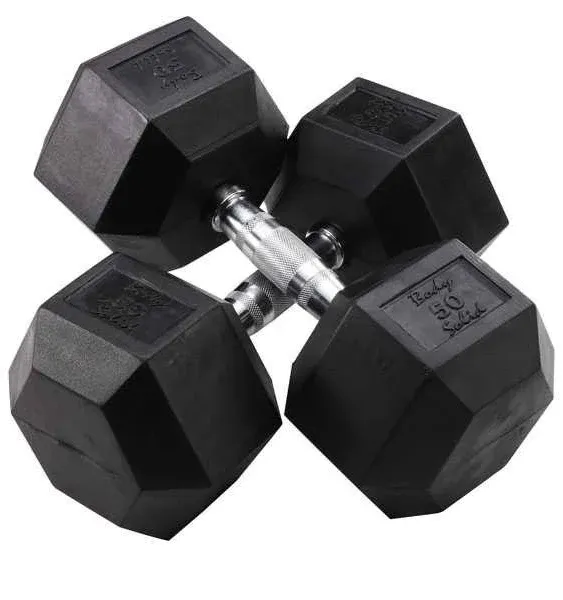 Body-Solid Rubber Hex Dumbbells SDR