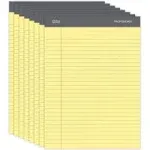 Office Depot Professional Legal Pad, 8 1/2in. x 11 3/4In, Legal Ruled, 50 Sheets per Pad, Canary, Pack of 8 Pads, 99527