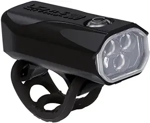 LEZYNE KTV Drive Pro 300+ Front USB-C Rechargeable Compact Road Mountain Gravel Bike Bicycle Safety Light, 300 Lumens | Six Output Modes | Composite Matrix Waterproof Construction (IPX7 Rated)