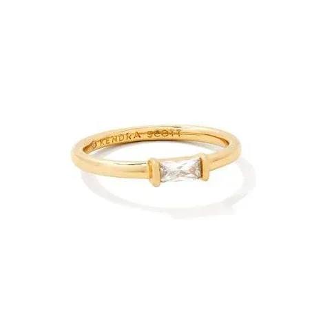 Kendra Scott Juliette Band Ring Gold White Crystal : 9