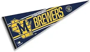 Milwaukee Brewers State of Wisconsin Retro M Large Pennant Flag