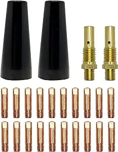 24 PCS Flux Core Gasless Nozzle Tips Kit, Compatible with Lincoln Magnum 100L...