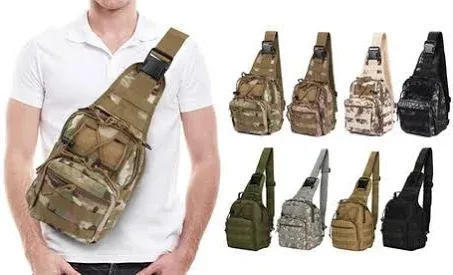 Men Outdoor Shoulder Chest Bag Military Tactical Backpack Cycle Sling Chest Pack ...