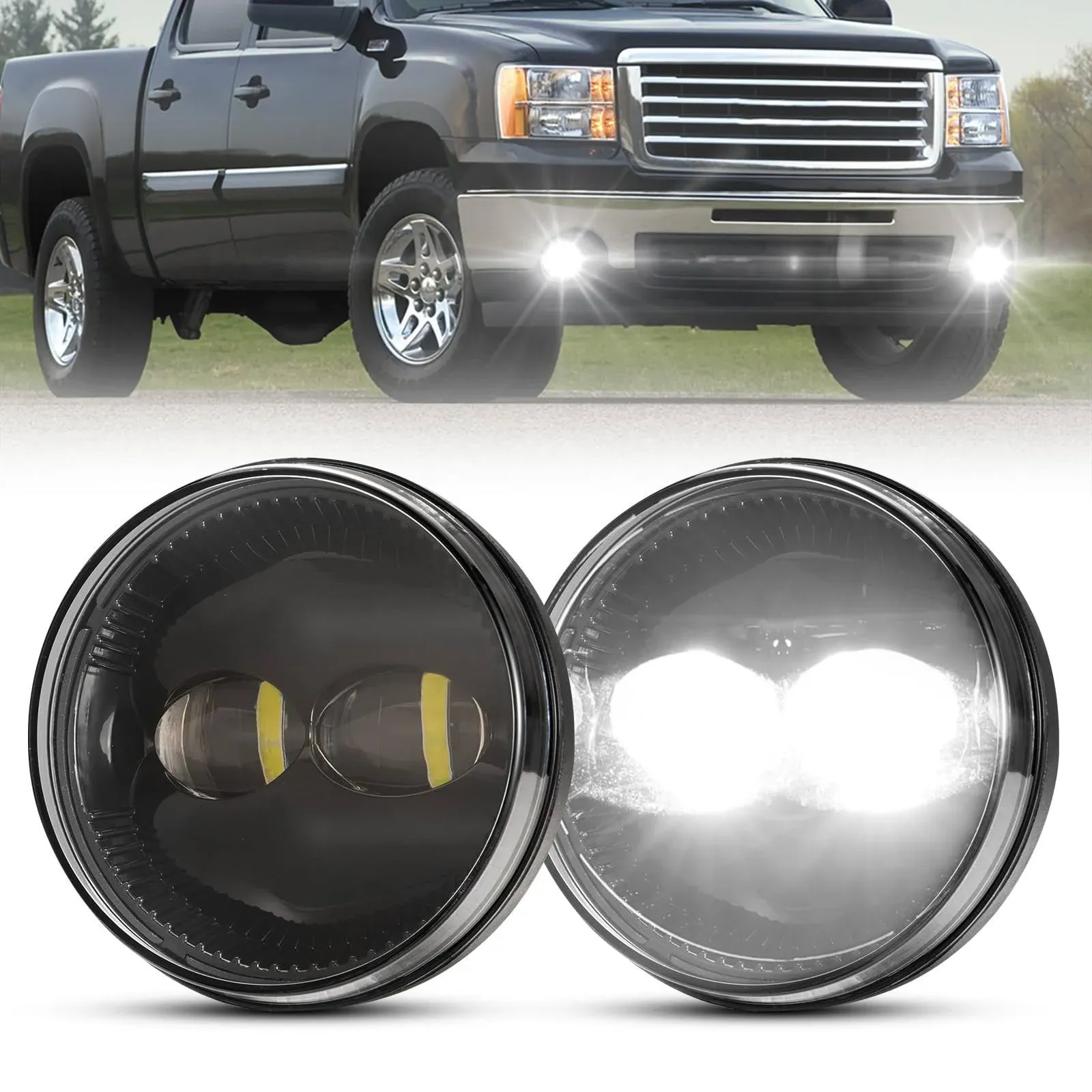 Bunker INDUST LED Fog Lights for 2007-2013 GMC Sierra 1500/2007-2014 Sierra ...