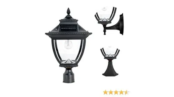 GAMA SONIC Pagoda Bulb Solar Black Outdoor Wall Pier 3" Fitter Mount  (104B033)  | eBay