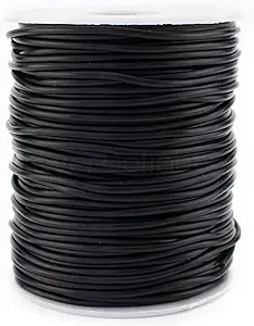 CleverDelights Black Hollow Rubber Tubing - 30 Feet - 2mm Diameter Tube Cord - 1/16" OD x 1/64" ID