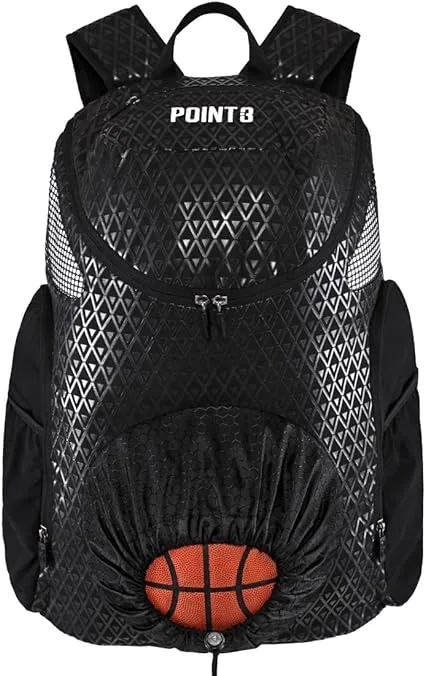 Point 3 Road Trip 2.0 Backpack Basketball Backpack with Drawstrong Closure | Ventilated Mesh Shoe Pocket Compartment