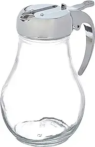 Norpro 746 Syrup Dispenser Silver/Clear Glass/Steel 12 oz Chrome