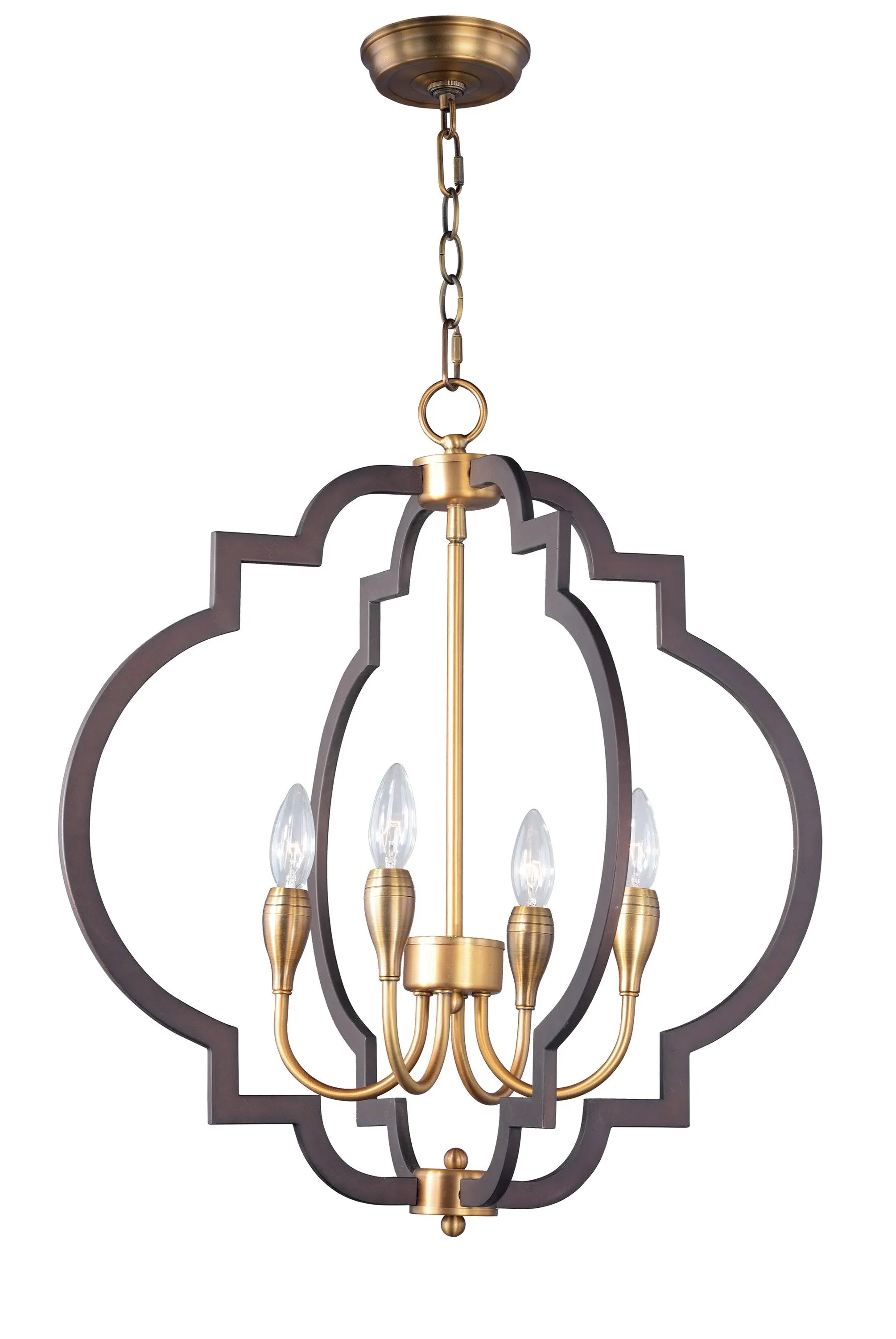 Maxim Crest 4-Light Chandelier Oil Rubbed Bronze & Antique Brass | 20293OIAB