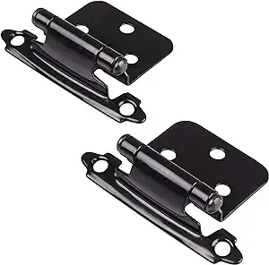 Self Closing Cabinet Hinges Black, 50 Pack