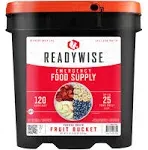 READYWISE Emergency, MRE Meal Food Supply, Premade, Freeze Dried Survival Food for Hiking, Adventure & Camping Essentials, Individually Packaged, 20 Year Shelf Life, FRUIT Bucket - 120 Servings