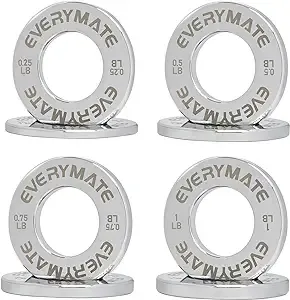 Fractional Micro Weight Plates Set of 8 Weight Plate Pair of 0.25LB 0.5LB 0.75LB 1 LB for Olympic Barbells for Strength Training Micro Plates Weight Plate