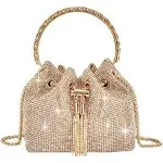 TOPALL Upgrade Rhinestone Evening Bag Bling Purse Sparkly Diamond Silver Clutch Purses for Women Party Club Wedding Prom