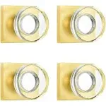 coolnews 2 Pack Crystal Glass Dummy Door Knob Gold Door Knobs Interior Satin Brass Door Knob for Hall and Closet Dummy Door Handles