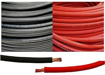 6 Gauge 6 AWG 20 Feet Black + 20 Feet Red Welding Battery Pure Copper Flexible Cable Wire - Car, Inverter, RV, Solar