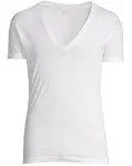 2(X)IST Pima Cotton Slim Fit Deep V-Neck T-Shirt 10001-White / M