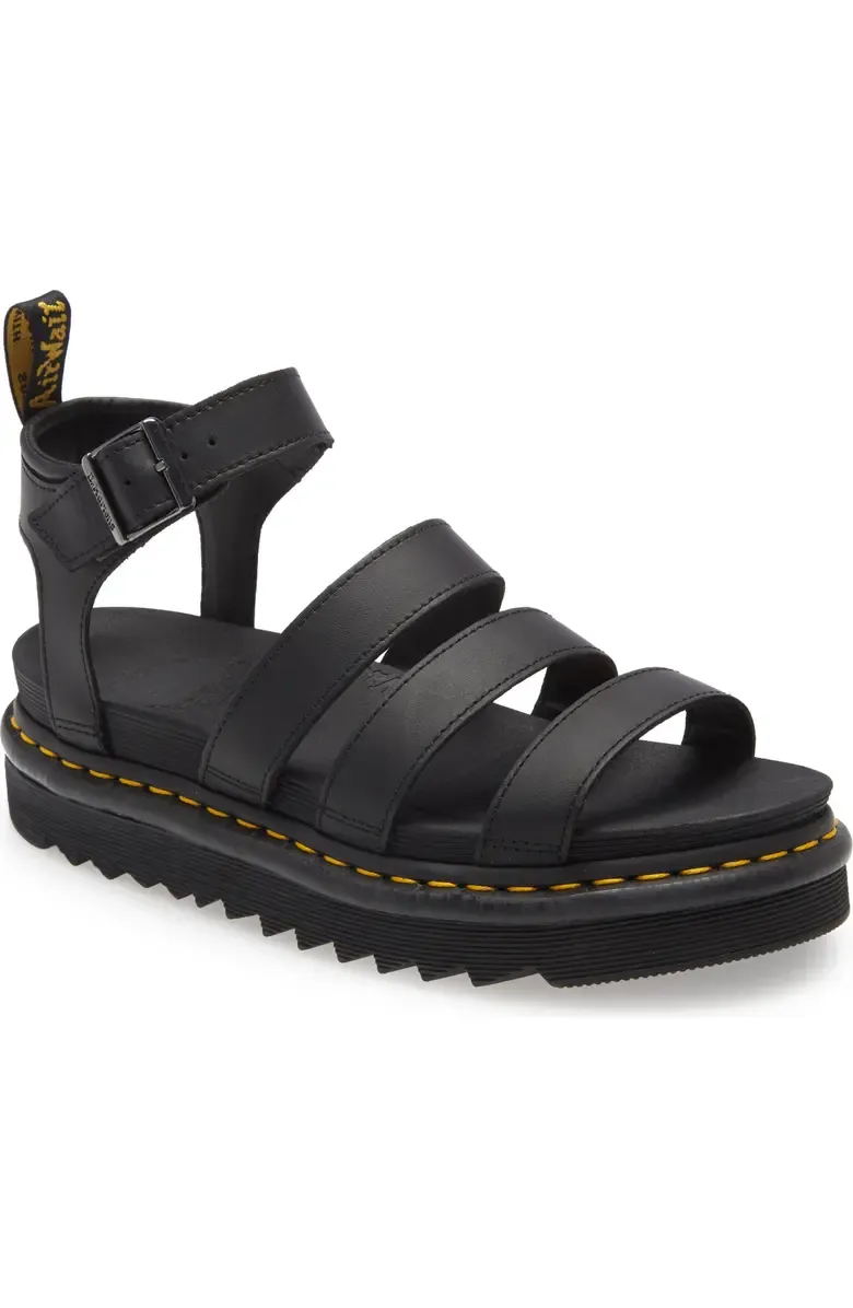 Dr. Martens Women's Blaire Hydro Leather Sandals, Black