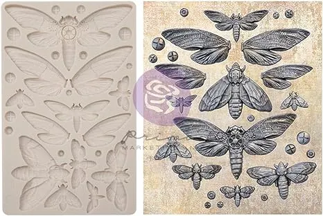 Finnabair Decor Moulds 5"x8" Nocturnal Insects