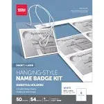 Office Depot 50 Pack Hanging-Style Name Badge Kit