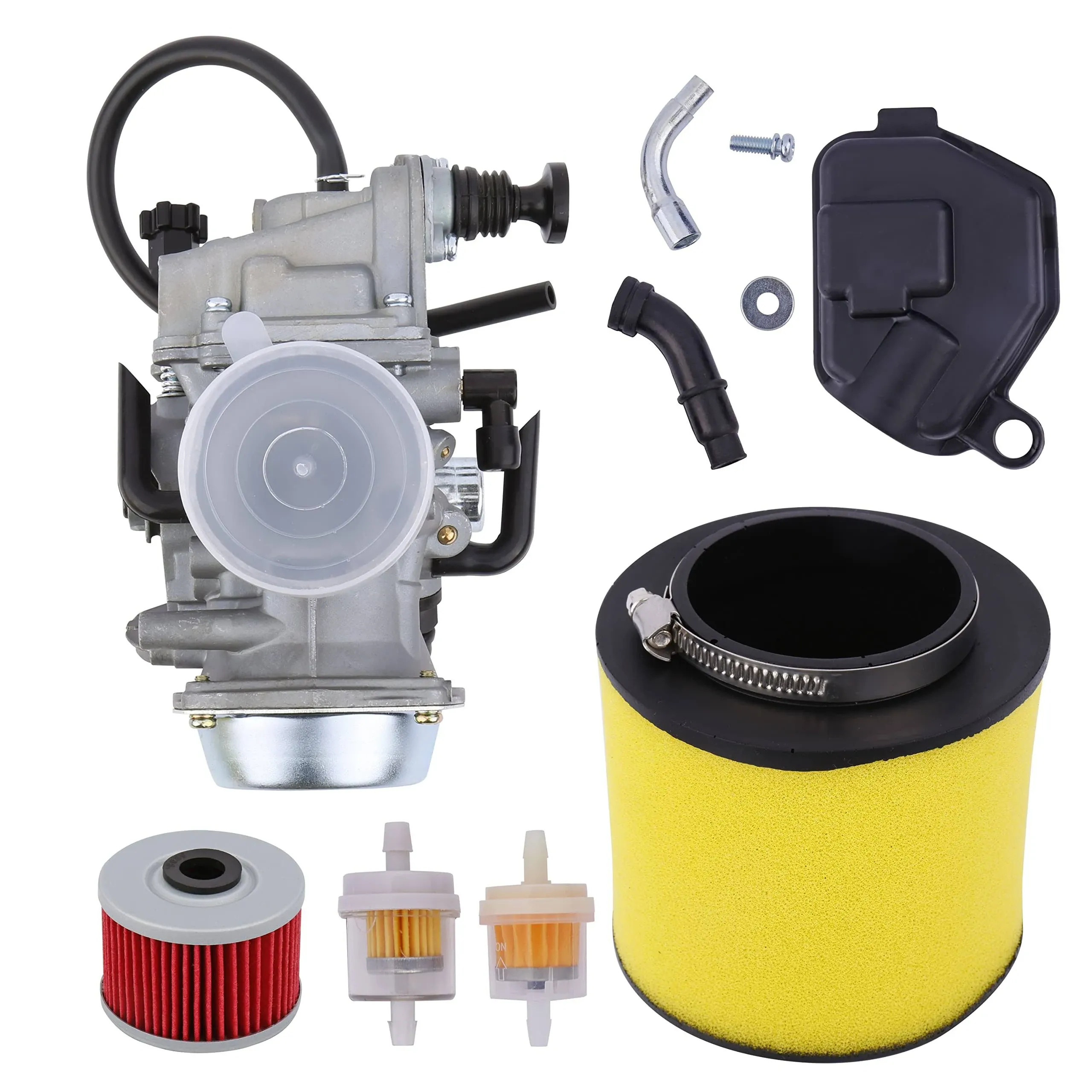 FourTrax 300 Carburetor Fits Honda TRX300 TRX300FW 1988-2000, 00-06 Rancher 350 All Models, with Fuel Filter Air Filter