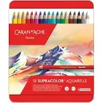 Caran d'Ache Supracolor Soft Aquarelle Watercolor Pencils Tin Set of 18