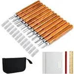 AUGSUN Wood Carving Knife Set - 20 PCS Hand Carving Tool Set for DIY Sculpture Carpenter Experts & Beginners