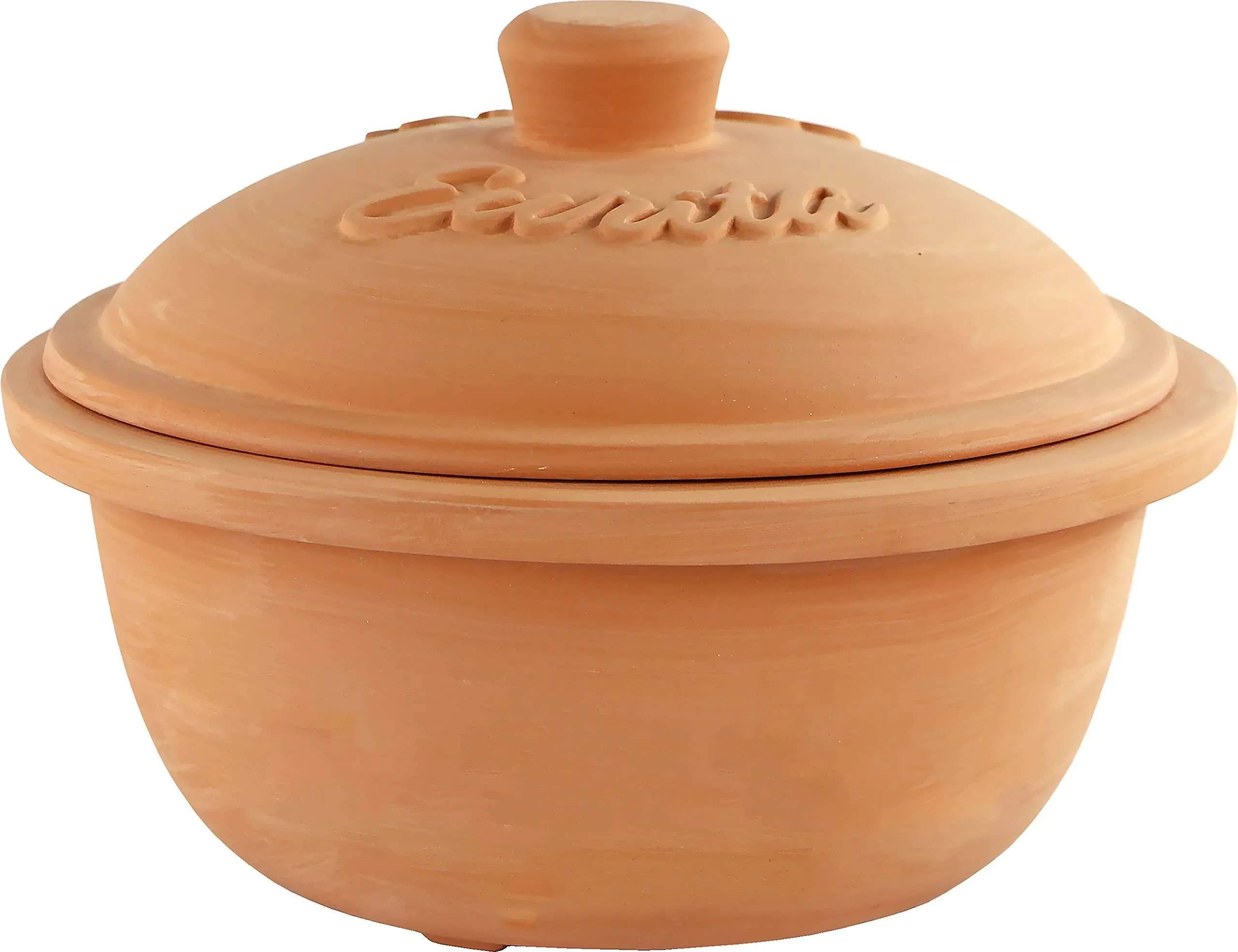 Eurita 99603 Clay Roaster, Sourdough Dutch Oven, Non-stick Dutch Oven, Healthy Clay Pot Cooking, Clay Baker, Versitile Cooking Vessel, Free Recipe Guide, 2 Quarts