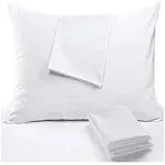 Niagara 4 Pack Pillow Cases King 20x36 Zippered Set White Soft Brushed Covers