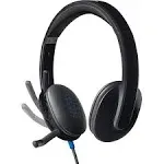 Logitech - H540 Wired On-Ear Headset - Black