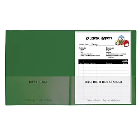 C-Line Classroom Connector School-to-Home Folders, Green, 25 per Box (32003) 