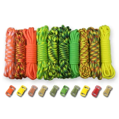 Paracord Planet 550lb Type III Paracord Combo Crafting Kits with Buckles