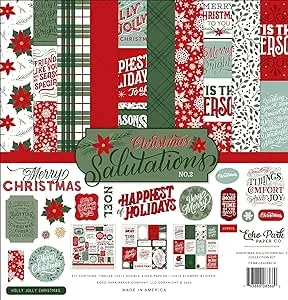 ECHO PARK PAPER COMPANY Echo Park Collection Kit 12"X12"-Christmas Salutations No. 2, Multicolor