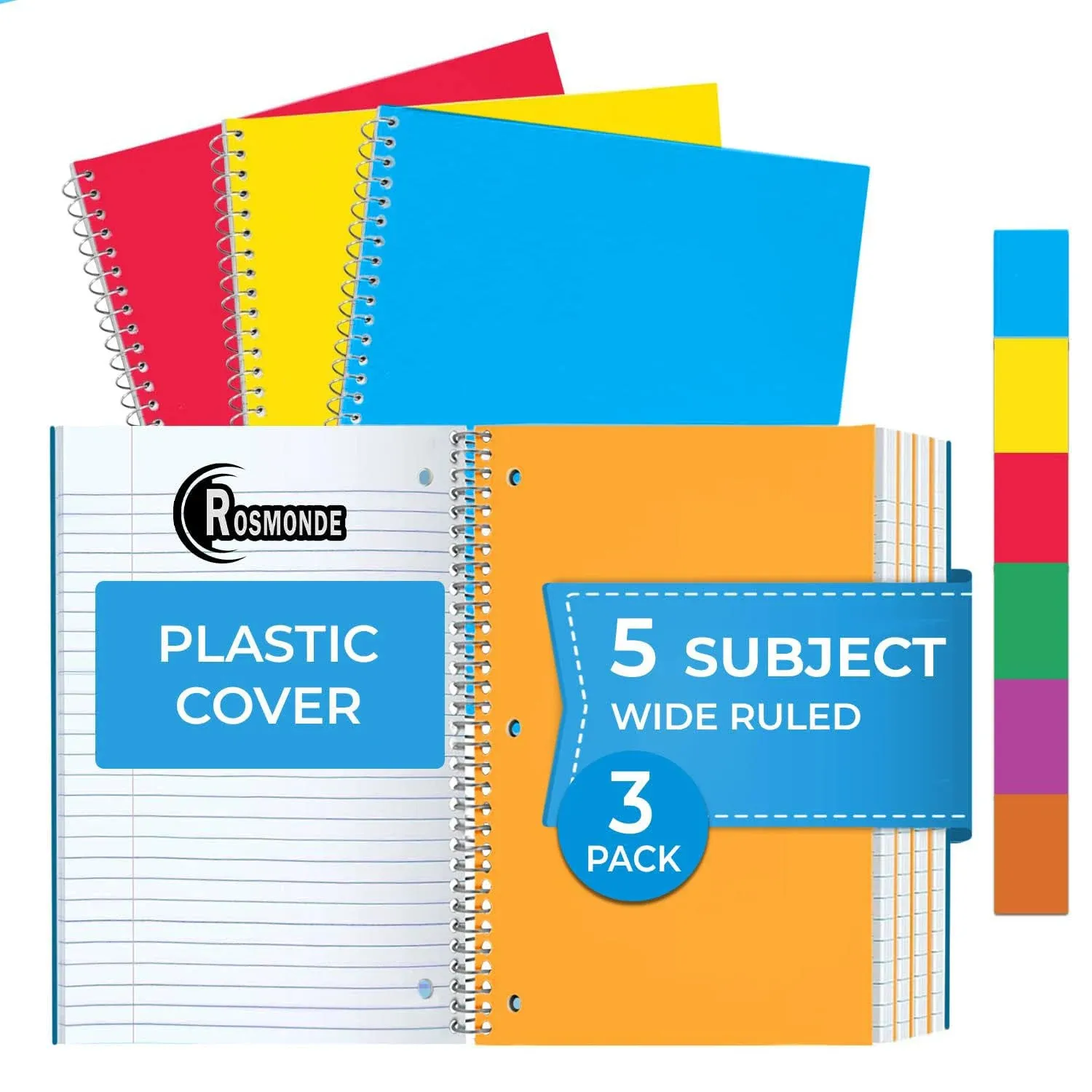 Rosmonde 3 Subject Spiral Notebook 3 Pack