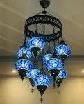 Turkish Moroccan Mosaic Colorful Table Bedside Desk Lamp Light Lampshade Blue