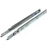 GlideRite Hardware 2235-ZC-5 22 inch 70 lb 1 inch 5 Pack 22" Side Mount 35mm Full Extension Drawer Slides with 1" Over-Travel, Silver