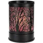 Enaroma Fragrance Wax Melts Warmer with 7 Colors LED Changing Light Classic Black Forest Design Scent Oil Candle Warmer