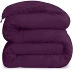 Utopia Bedding Comforters Queen size, All Season Duvet Insert, Down Alternative Box Stitched Bed Comforter with Corner Tabs, Machine Washable (Plum)