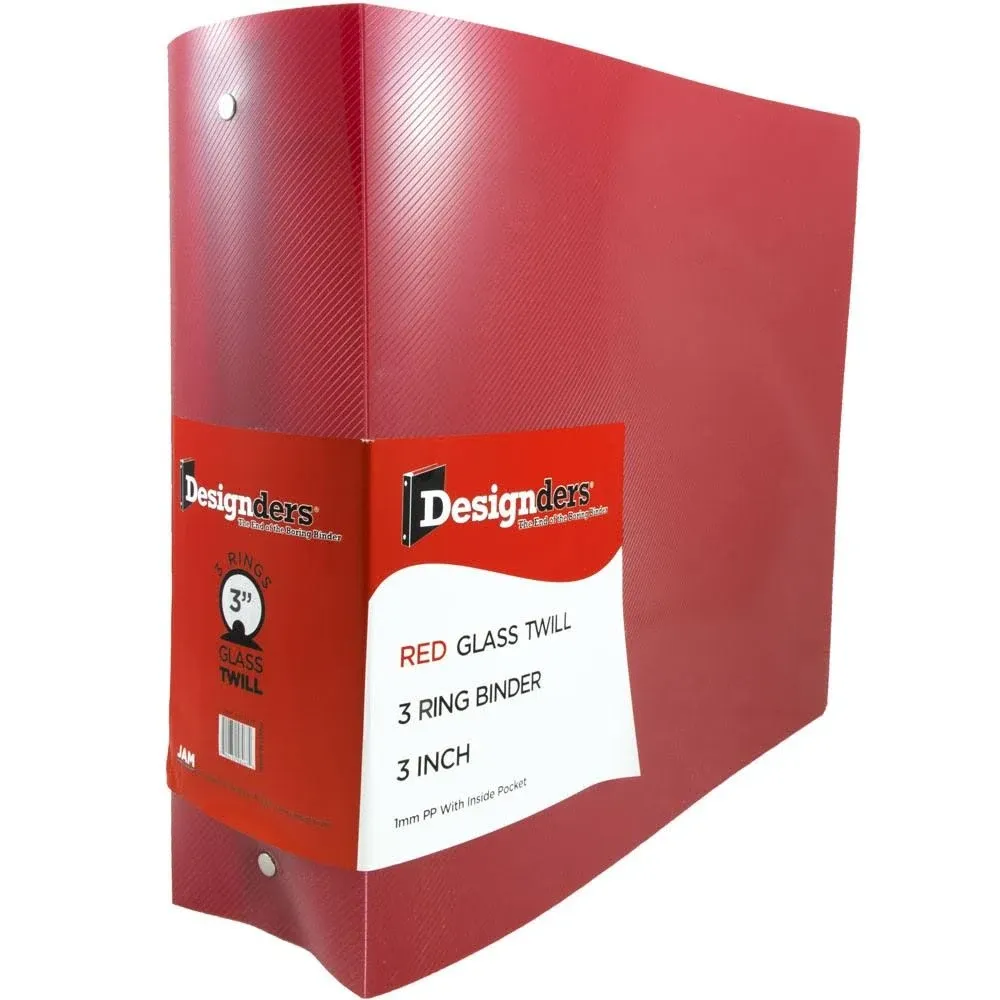 JAM Paper Red 3-inch 3-Ring Binder - Holds 570 Sheets - Durable and Stylish - Easy to Clean - Sold Individually Lowes.com