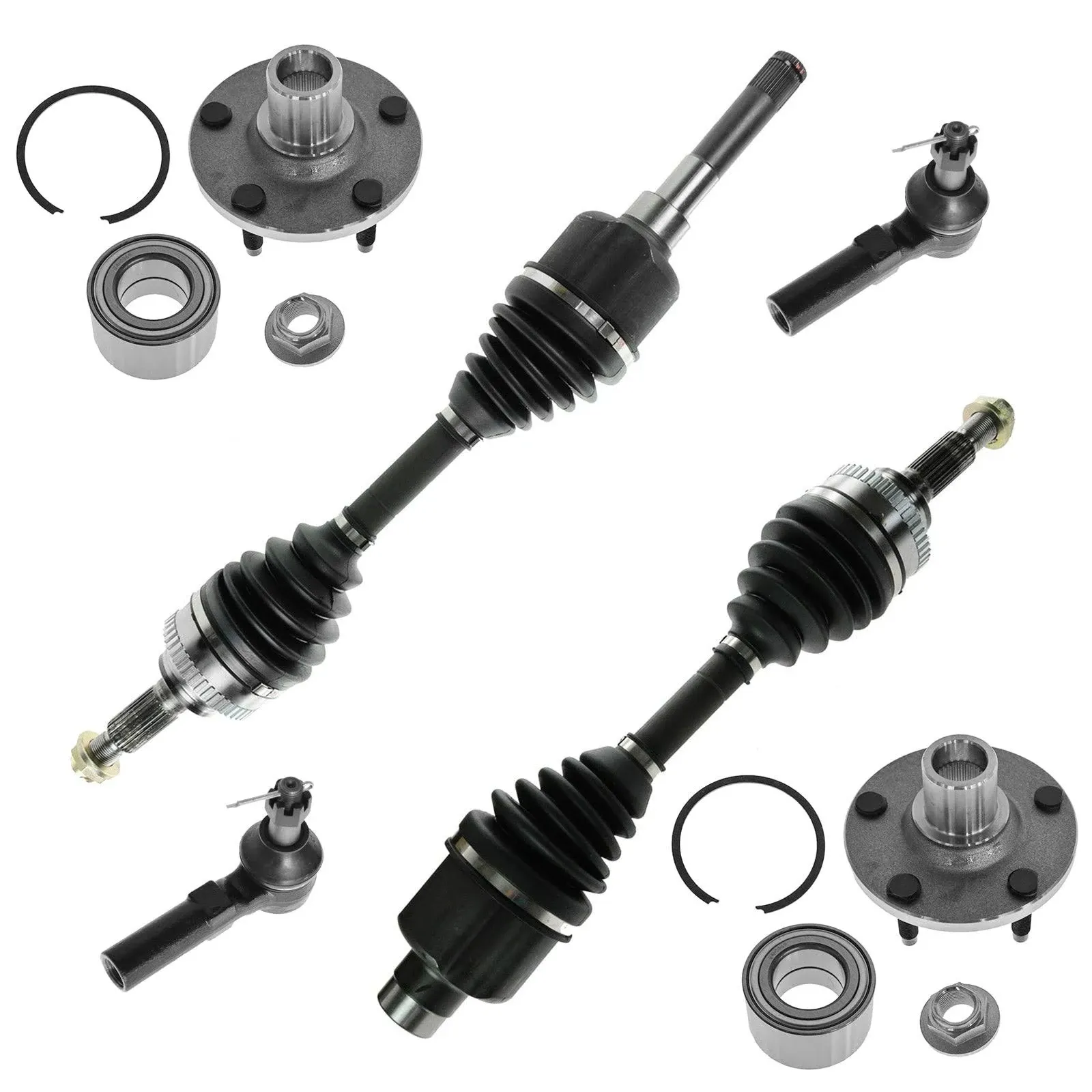 TRQ® PSA58648 - Front Axle Shaft and Suspension Kit