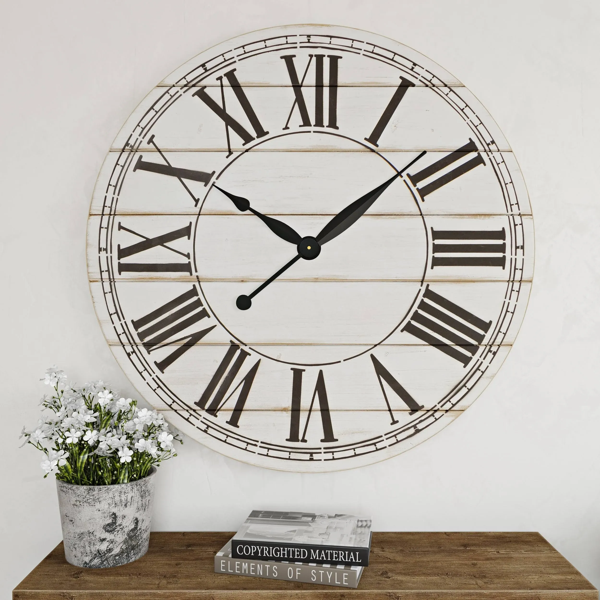 7005 48" Renata Wood Standard Wall Mounted Clock