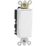 Leviton 5657-2W 15 Amp, 120/277 Volt AC Decora Plus Rocker, Single-Pole, Double