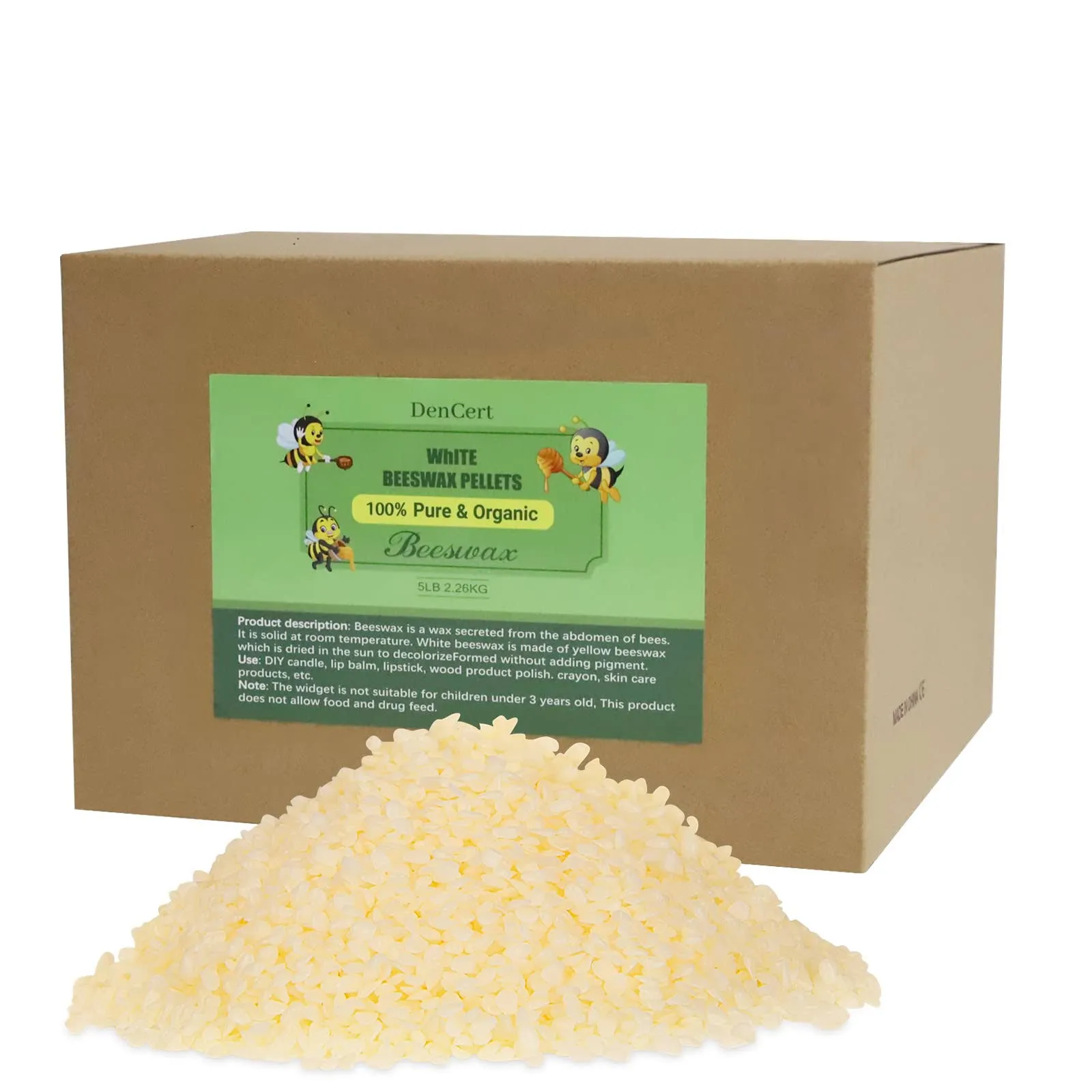 Beeswax Pellets 5LB Cosmetic Grade Natural Beeswax Triple Filtered Organic Beesw