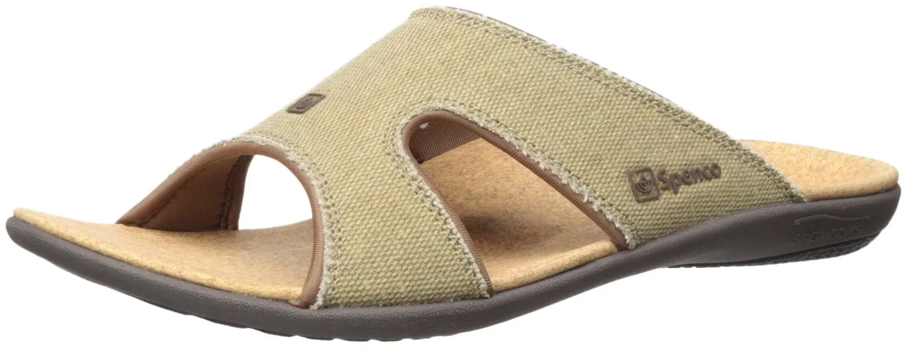 Spenco Kholo Men&#039;s Orthotic Slide Sandals Straw / Java / Cork - 13 Medium