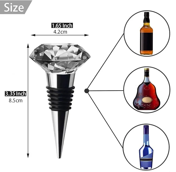 JETKONG 3 Pcs Crystal Wine Stoppers