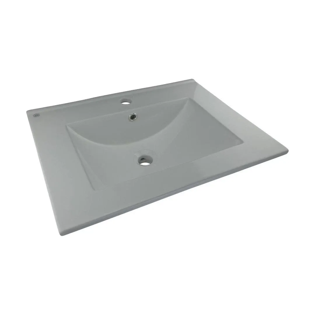 Square Bathroom Drop-in Sink Self-Rimming 24" White Porcelain Set of 2 - Contemporary - Bathroom Sinks - by Renovators Supply Manufacturing | Houzz