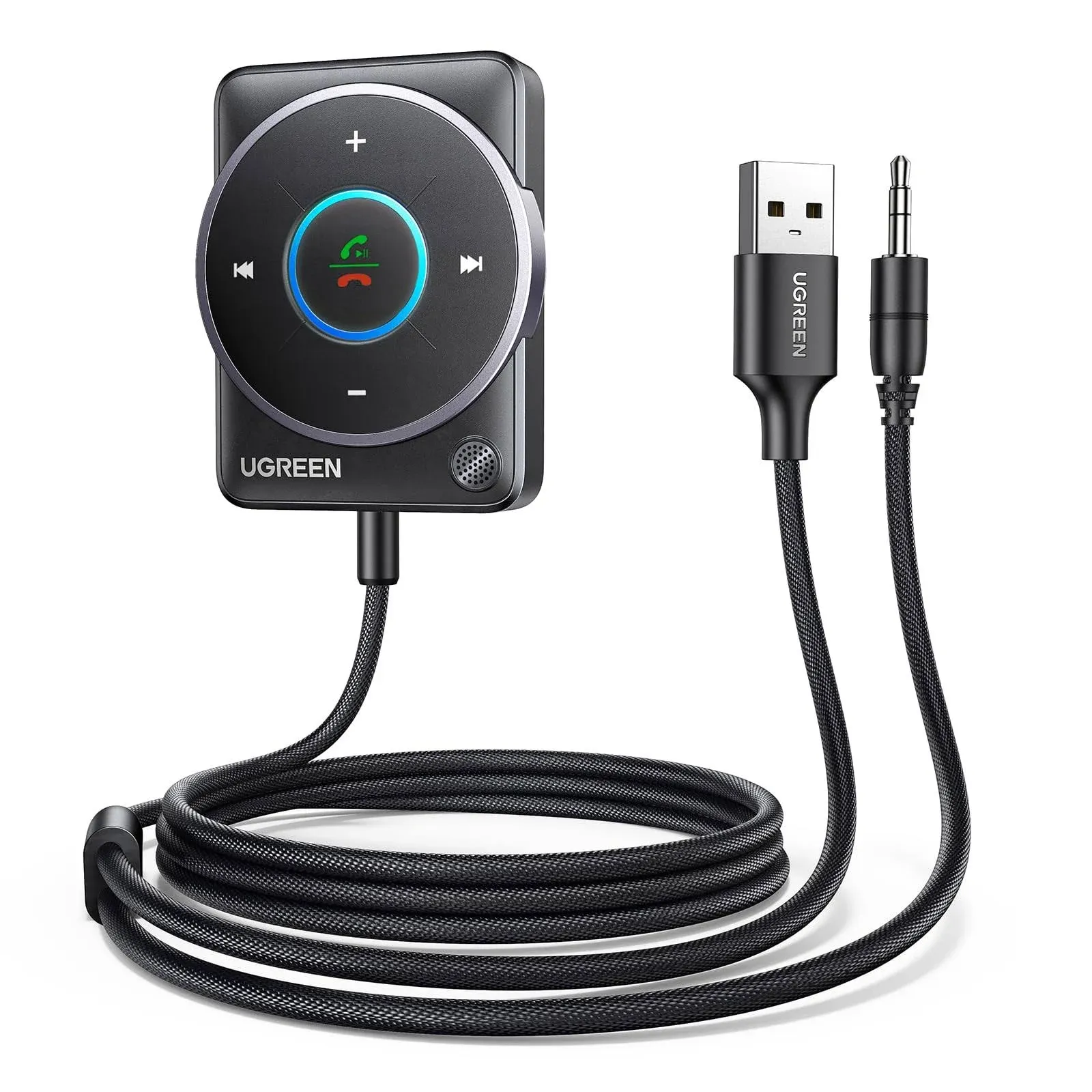 UGREEN 35002 Bluetooth 5.4 Aux Car Adapter,enhanc<wbr/>e Connection/Noi<wbr/>se Cancellation