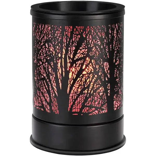 Fragrance Wax Melts Warmer with 7 Colors LED Changing Light Classic Black Forest